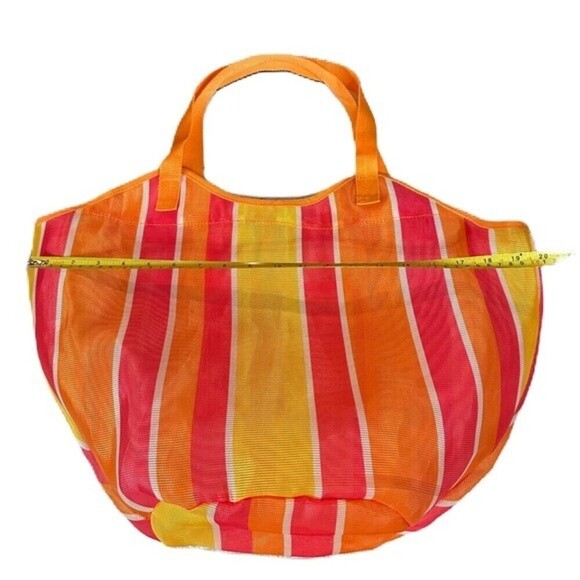 Summer Stripped Beach Mesh Net Shoulder Shopping Bag - Picture 8 of 8